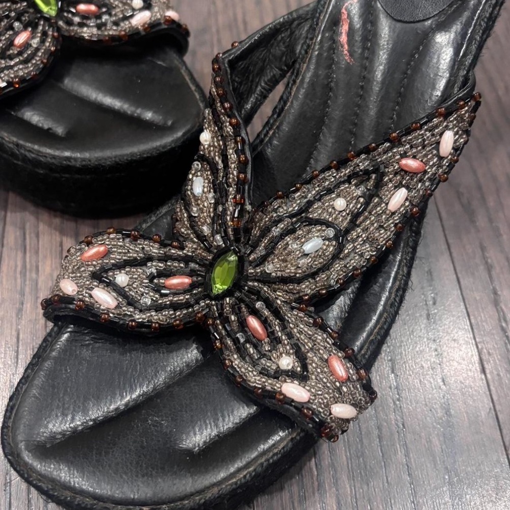 Me Too Black Sandals with Embellished Butterfly - Picture 4 of 5